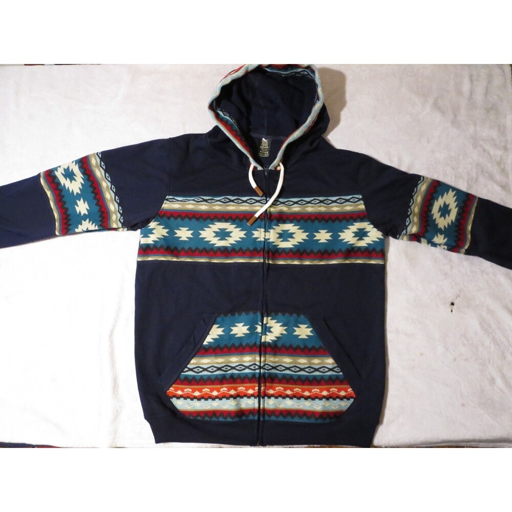 AMAWA Ecuador Aztec Wool Blend Full Zip Hoodie XXL